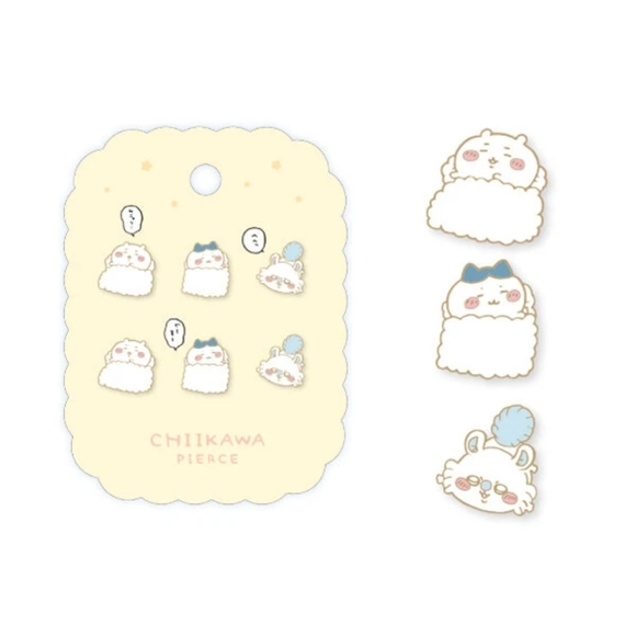 Chiikawa Nagano enamel stud piercing earrings - Picture 1 of 4